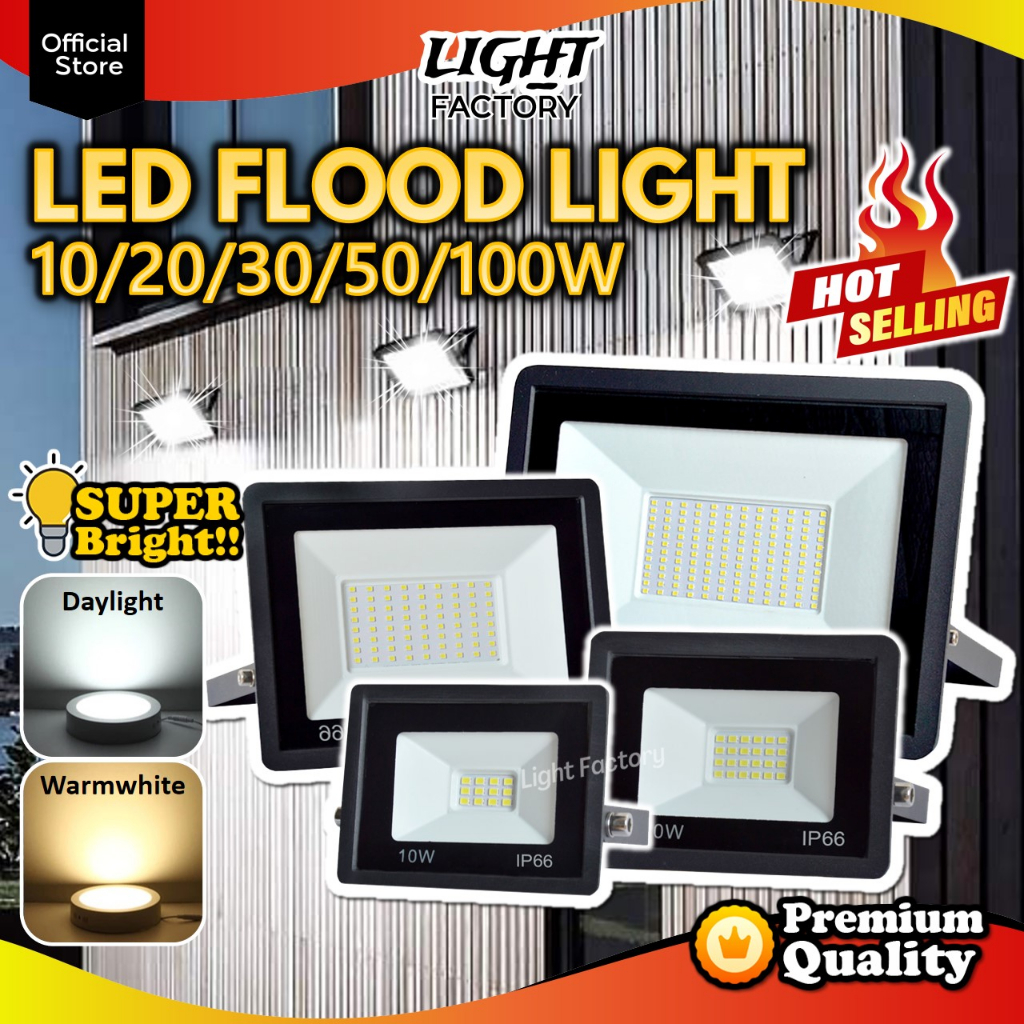 [2 YEARS WARRANTY] Outdoor LED Spotlight LED Flood Light Waterproof IP66 Lampu Kecemasan Banjir 10W 20W 30W 50W 100W