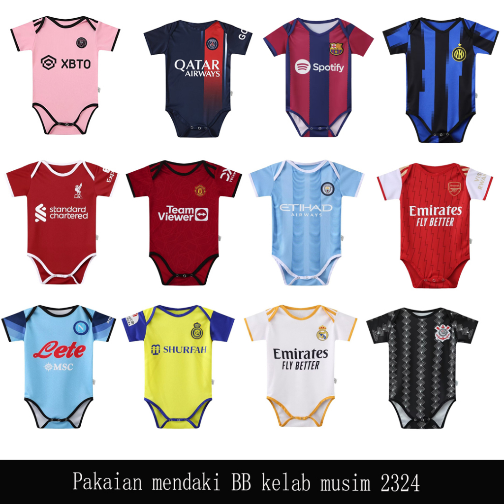 (3 months-2 years old) Baby crawling suit 23/24 Baby football suit High-quality newborn jumpsuit Liverpool Barcelona and many other 2122 jerseys baby football suit 21/22