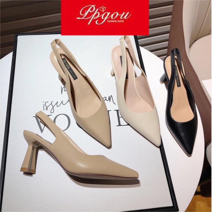 (35-42)High heels for women Korean Fashion Girl New versatile French high-heeled sandals chunky sandals