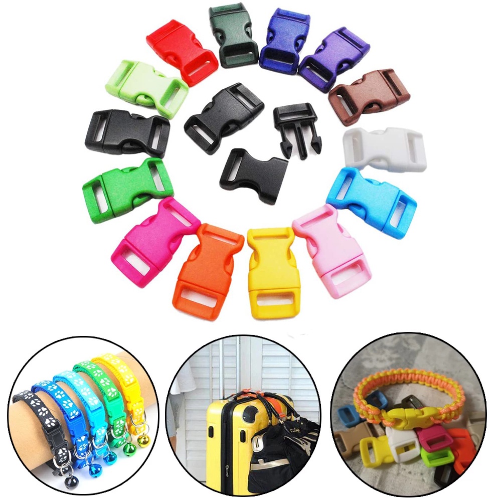 3/8"(11mm) Colorful Contoured Side Release Buckles for paracord Bracelets/Backpack