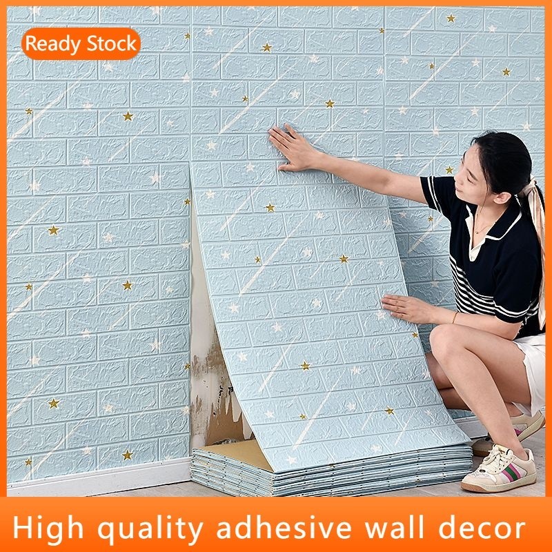 3D Foam Wall Paper Dinding Adheisve Wall Decor Design Wallpaper Brick Waterproof Wall Sticker Decoration Roof Ceiling Home Wall Panner Decor