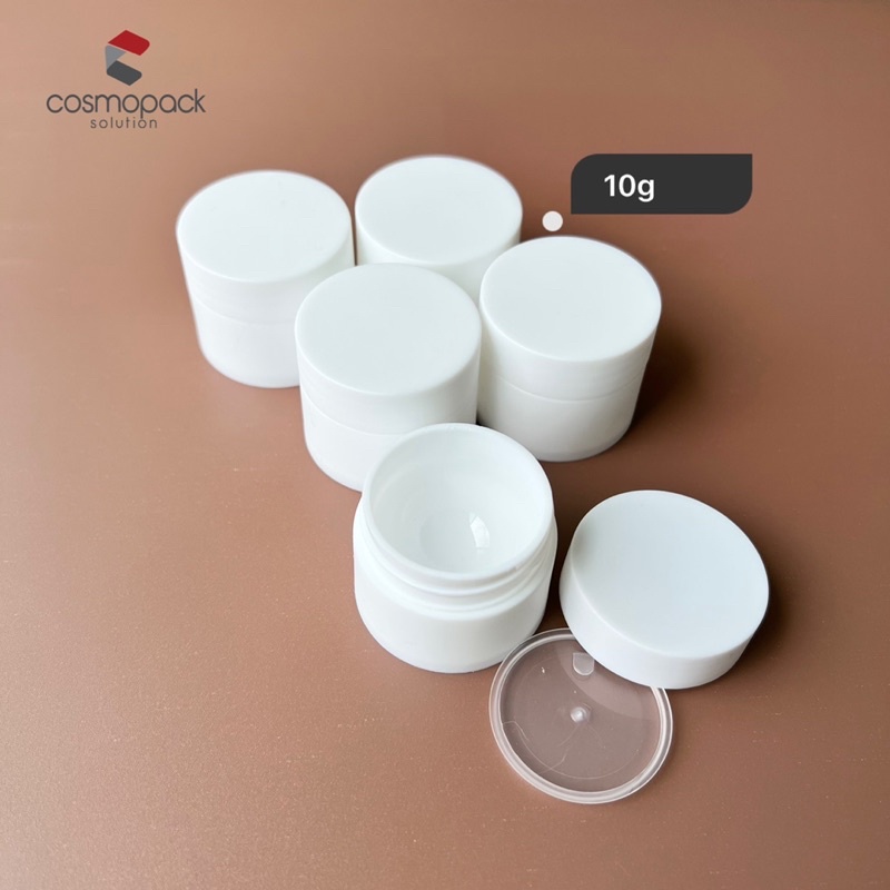 3g 5g 10g 15g 20g WHITE Bekas Krim/ Bekas Lips Scrub / Round Matte Jar with Lid PJ19