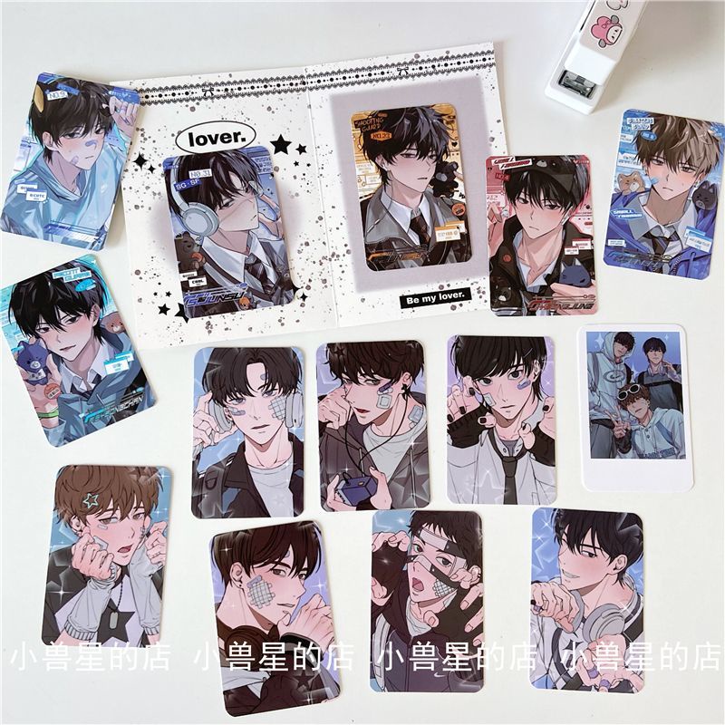 【热卖】韩系小卡3寸赛博朋克风卡通人物男生卡片自制周边同人卡亮膜 韩漫 Korean Style Photocard 10cm Cyberpunk Style Cartoon Character Boy Card Homemade Merchandise Fan Card Shiny Film Korean Comics
