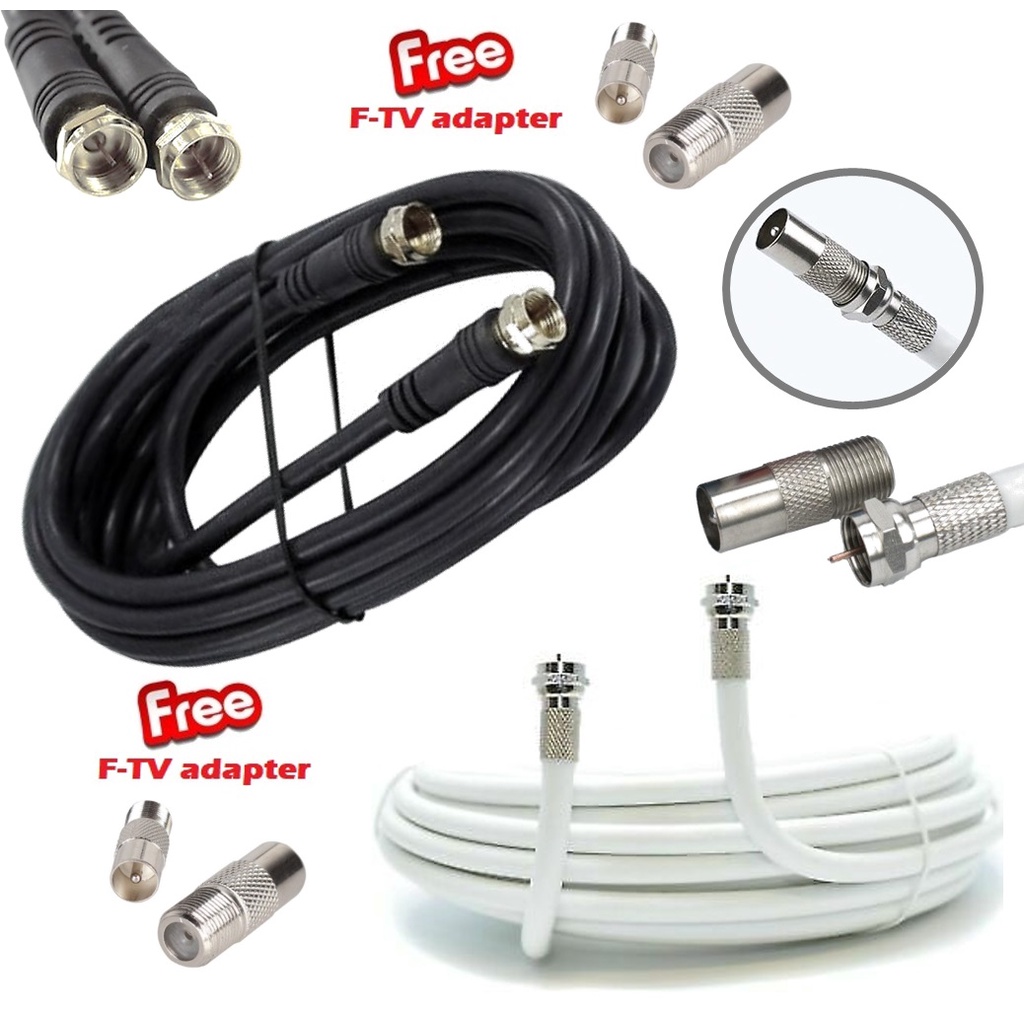 3M 10FT F-Type RG6 TV video Antenna Coaxial Cable for satellite tv digital tv mytv myfreeview tv