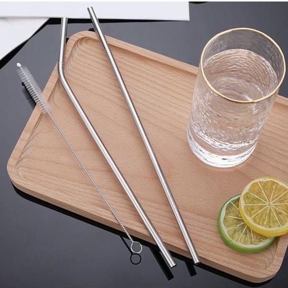 3PCS/Set Stainless Steel Straws Food Grade Metal Straw 1 Brush 1 Bends 1 Straight Tubes Suit For Cup Mason Cup Mug Hot