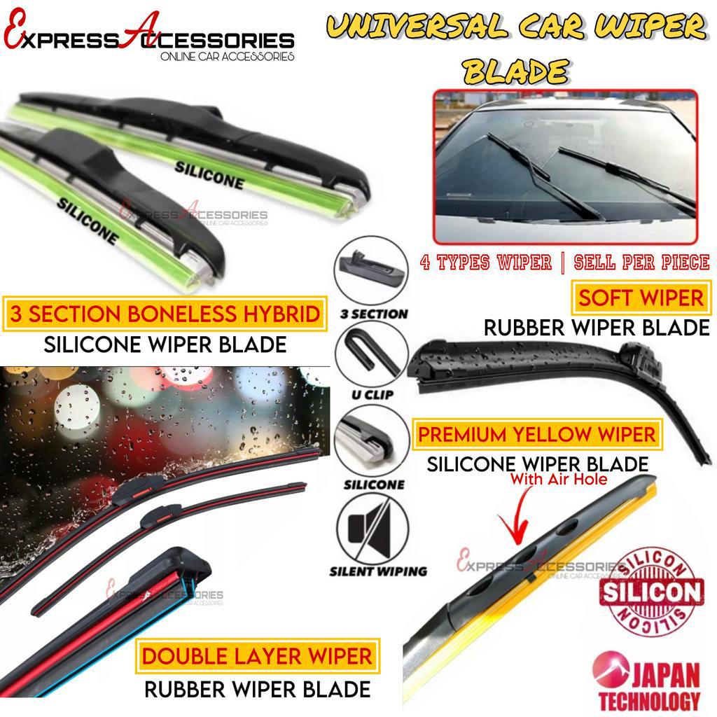 3 Sections Boneless Hybrid Silicon Wiper Blade for Proton Perodua Honda Toyota Nissan Hyundai Mazda (Various Car Model)