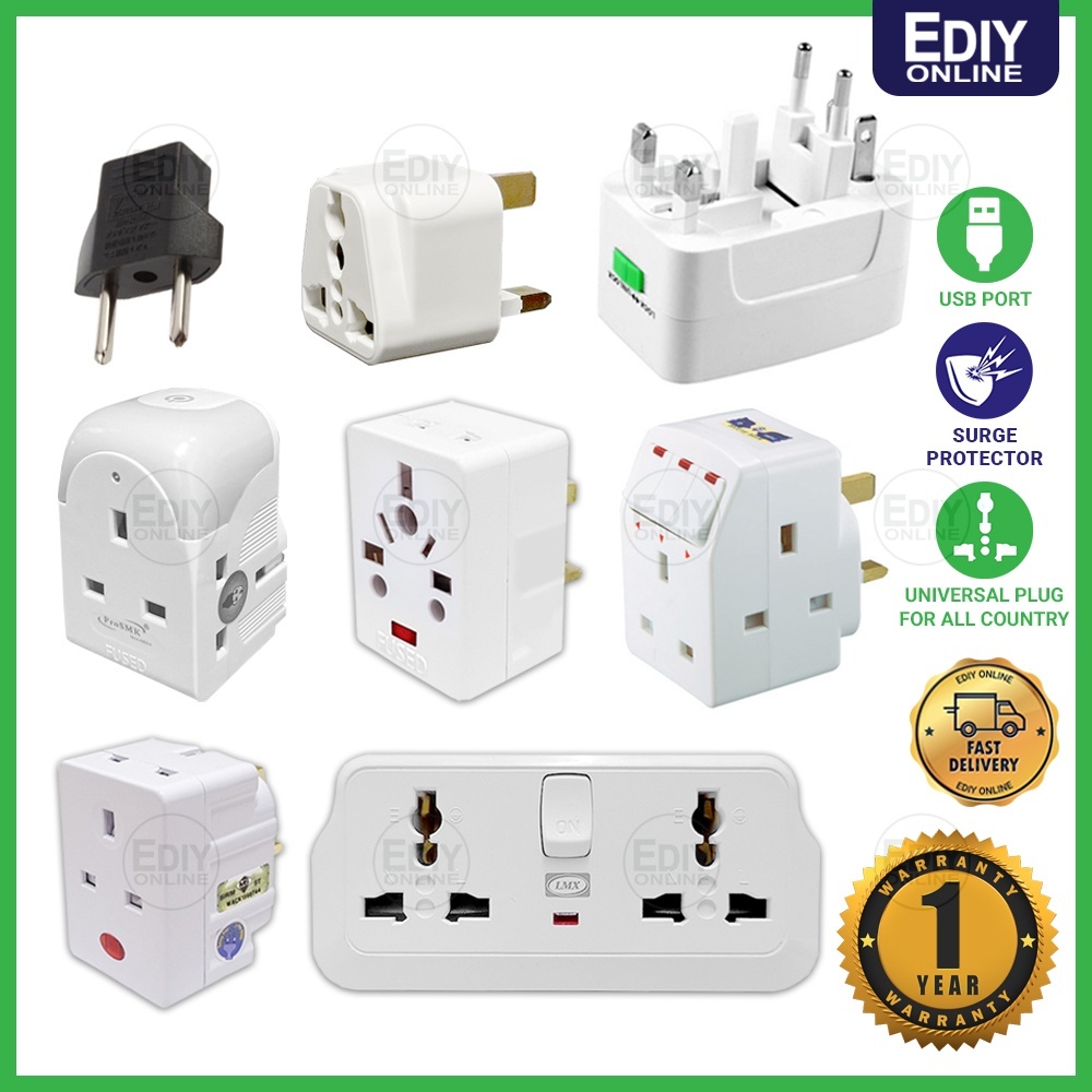 3 WAY ADAPTOR ADAPTER SWITCH USB SOCKET OUTLET PLUG EXTENSION WALL UNIVERSAL MULTI MULTIPLE HOLDER CHINA UK CHARGER