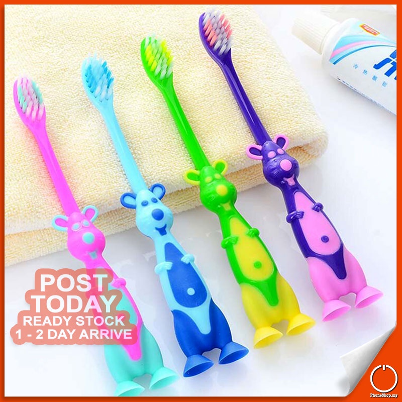 4 - 11 Years Old Children's Toothbrush Baby Boys Girls Cartoon Kangaroo Or Panda Dental Care Berus Gigi 小孩牙刷