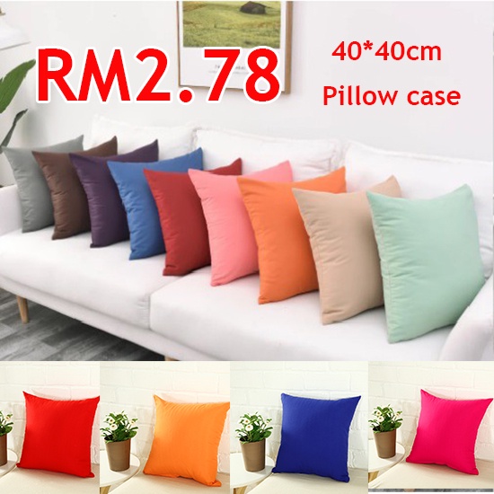 40 X 40cm Square Throw Pillow Cushion Cover Home Sofa Decorative Pillow Case Plain Solid Color Cheap Classic Cotton