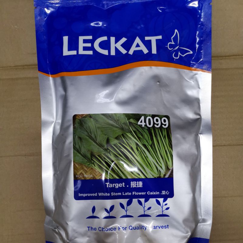 500 GM Leckat Seeds Target 4099 Improved White Stem Late Flower Caixin/Benih Sawi Putih