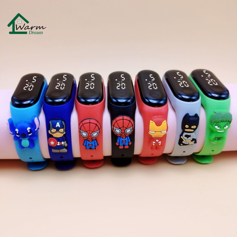 50 Styles Kids Watch Spiderman Cartoon Character Pikachu LED Sport Watch Electronic Watch Sport Digital Wrist Waterproof Boys Girls School Children Gift Watch for Kids jam tangan budak lelaki