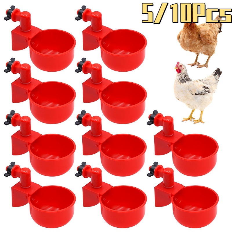 5/10Pcs Poultry Drinking Bowl Chicken Duck Automatic Water Dispenser/Home Farm Animals Waterer Feeding Equipment