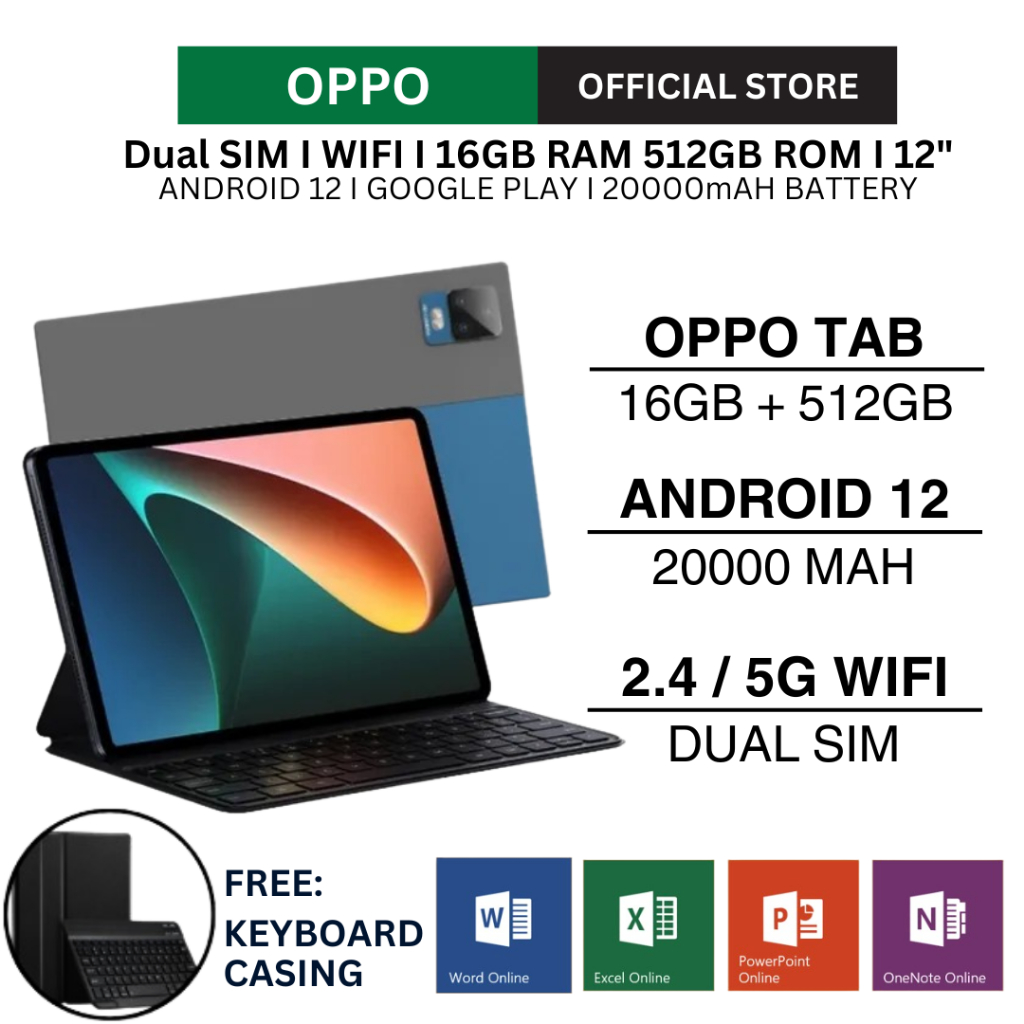 5G Tablet OPPO Tab AIR 16GB+512GB Learning Tablet for Online Classroom HD Tablet Android | 10 YEAR WARRANTY