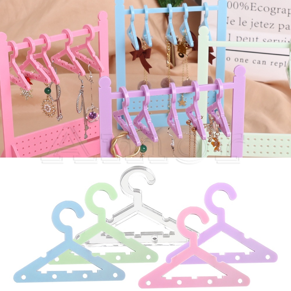 5Pcs/Set Coat Hanger Rack Earring Display Stand/Acrylic Hanger Shape Tabletop Jewelry Display Holder for Earring/Handmade Polymer Clay Soft Pottery DIY Jewelry Storage Holder