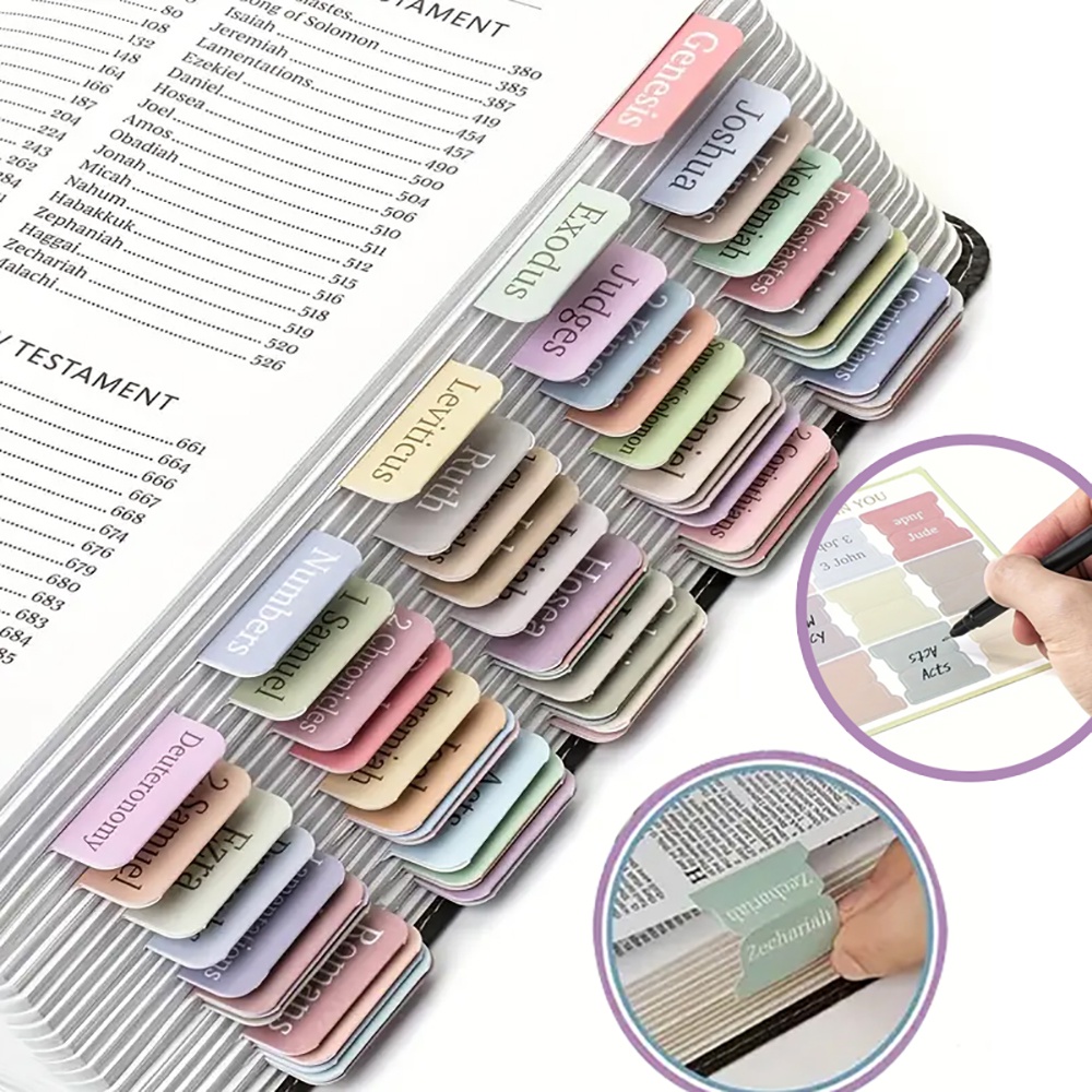 5 Sheet Morandi Color Bible Index Label Sticker Writable Removable Personalized Self-adhesive Bookmark Stickers Stationery