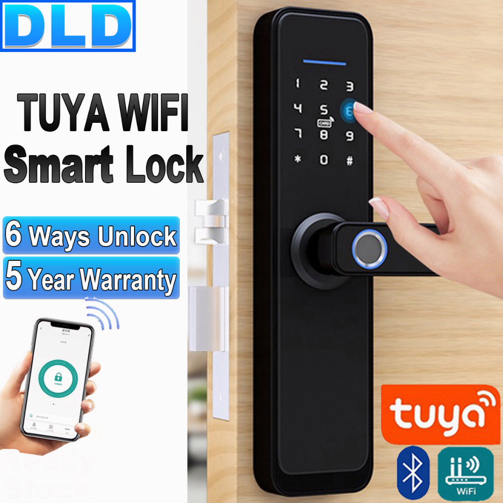 5 Years Warranty DLD Smart Door Lock Set Tuya Smart Lock Digital 100PCS Fingerprint Door Lock Kunci Pintu Digital 智能锁指纹锁