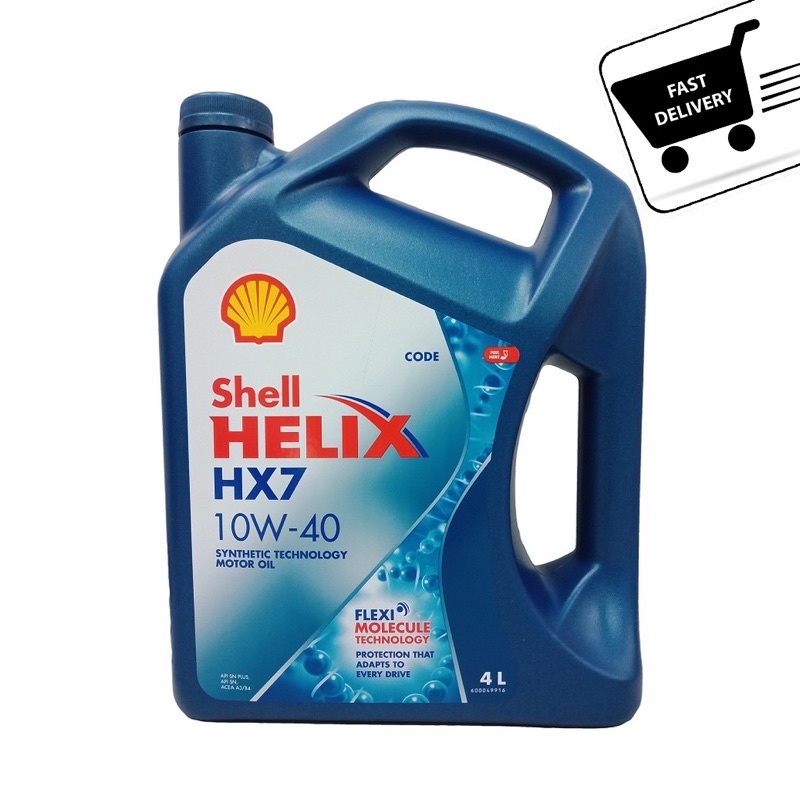 600039823 Shell Helix HX7 10W40 Semi Synthetic Engine Oil 4L Hong Kong For Toyota , Honda , Lexus , Proton , Perodua