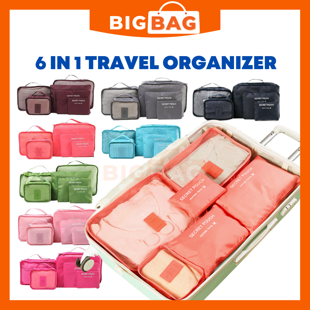 6 In 1 Travel Organizer Bag Set Luggage Organizer Bag Packing Cubes For Travel Portable Travel Storage Bag Travel Pouch