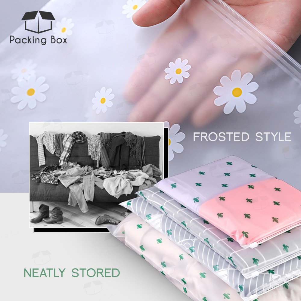 7 size Transparent Clothes Storage Bag Luggage Waterproof Storage Bag Plastic Travel Organizer Shoes zipper Bag