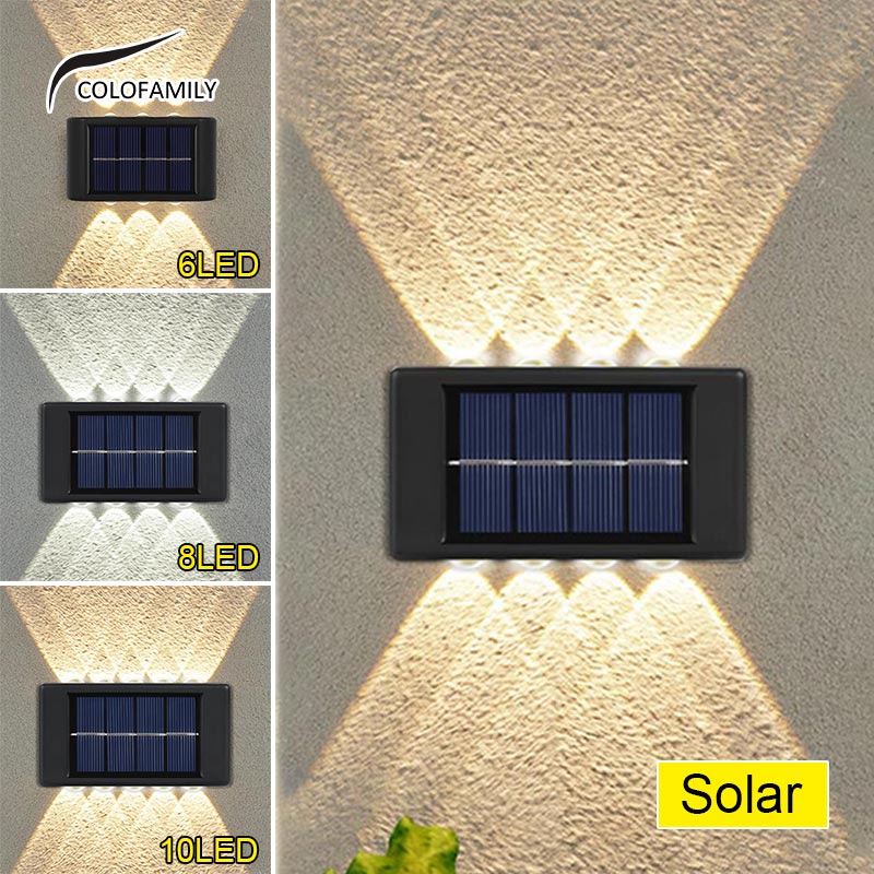 8LED Outdoor Solar Wall Light Solar Light Waterproof Solar Led Light for Courtyard Street Landscape Garden Decoration Wall Lamp