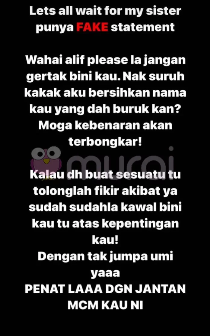 Ahli Keluarga Dakwa Aisyah Digertak Alif Teega Beri Kenyataan Palsu?-“Dia Dikawal Untuk Sucikan Nama…”