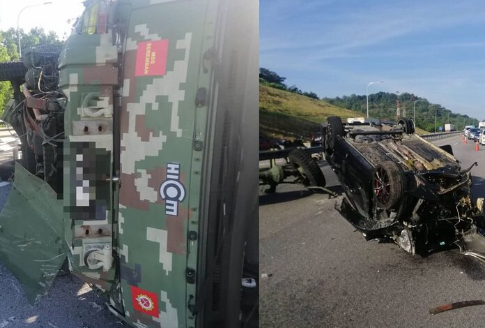 Soldier dies after van crashes into army truck