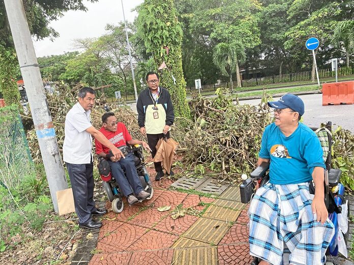 Damaged Kepong walkway being fixed