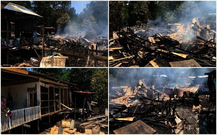 Firemen trek 1km to extinguish fire in Manggatal, Sabah