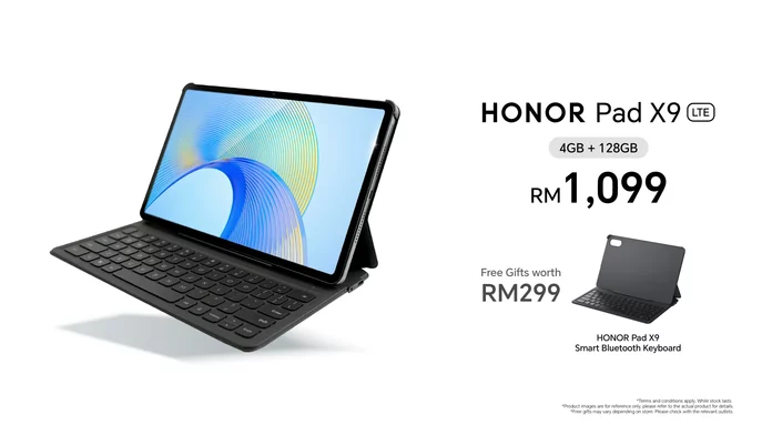 Hiburan Gaya Baru Dengan Tablet HONOR Pad X9 LTE Serba Baharu Berharga RM 1,099