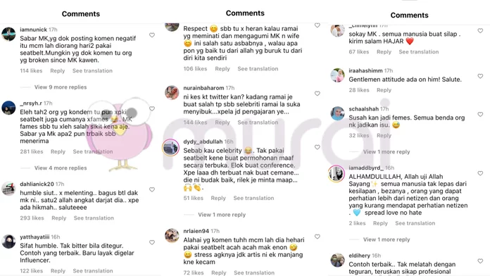 MK K-Clique Dipuji Peminat Selepas Mohon Maaf Isu Tak Pakai ‘Seatbelt’-“Tak Bitter Bila Ditegur…”