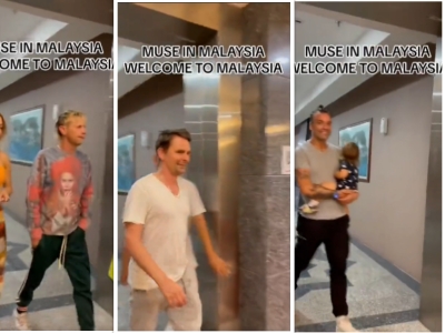 British band Muse along with families spotted in Langkawi for short vacay ahead of Saturday's KL concert (VIDEO)