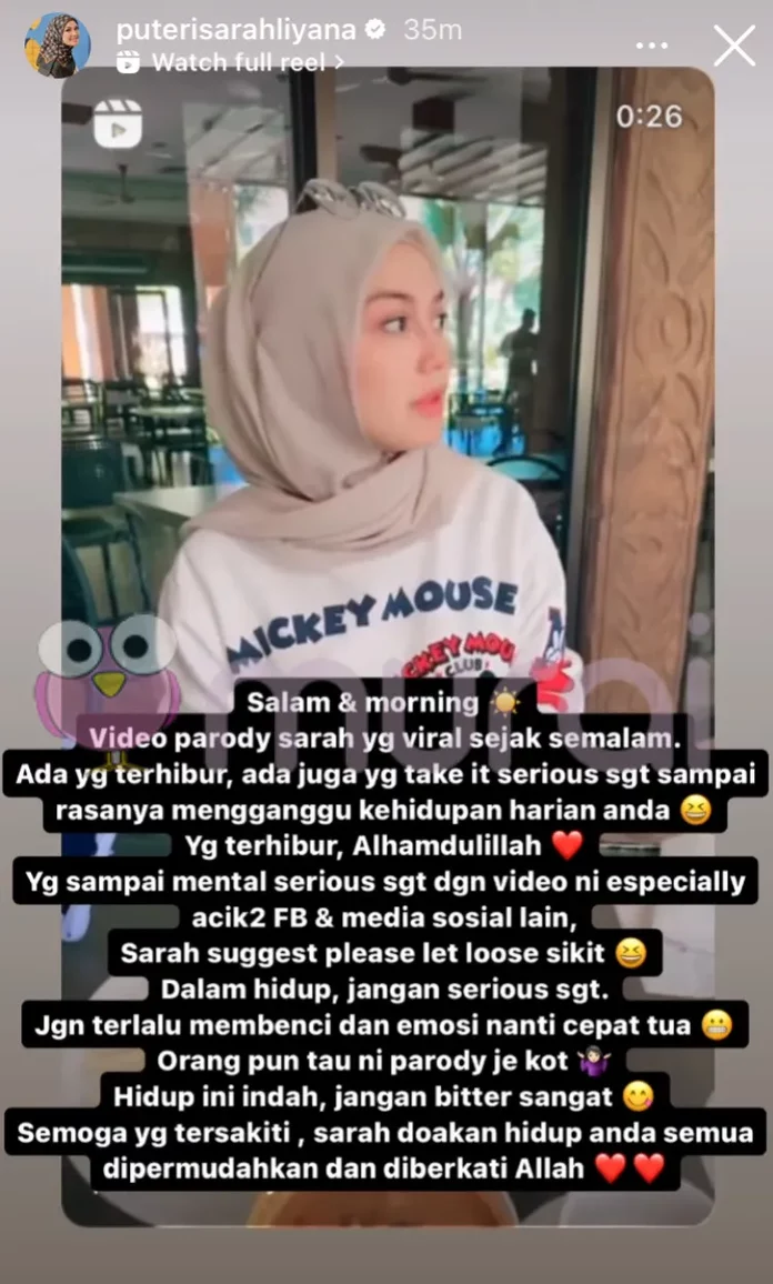 Puteri Sarah Komen Isu Parodi ‘Tapau’ Makanan Hotel Dalam Beg-“Hidup Ini Indah, Jangan Bitter Sangat”