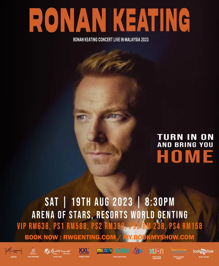 Ronan Keating Kembali Ke Malaysia Buat Konsert, Harga Tiket Bermula RM158