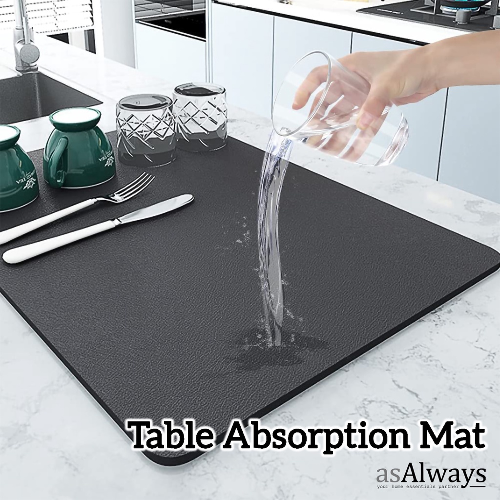 Absorbent Pad Table Mat for Countertop - Hide Stain Anti-Slip Coffee Bar Accessories Under Coffee Maker