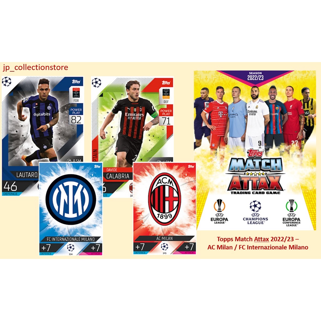 [AC Milan / FC Internazionale Milano] 2022/23 Match Attax Football Normal Cards [Italy Clubs] 1st lists