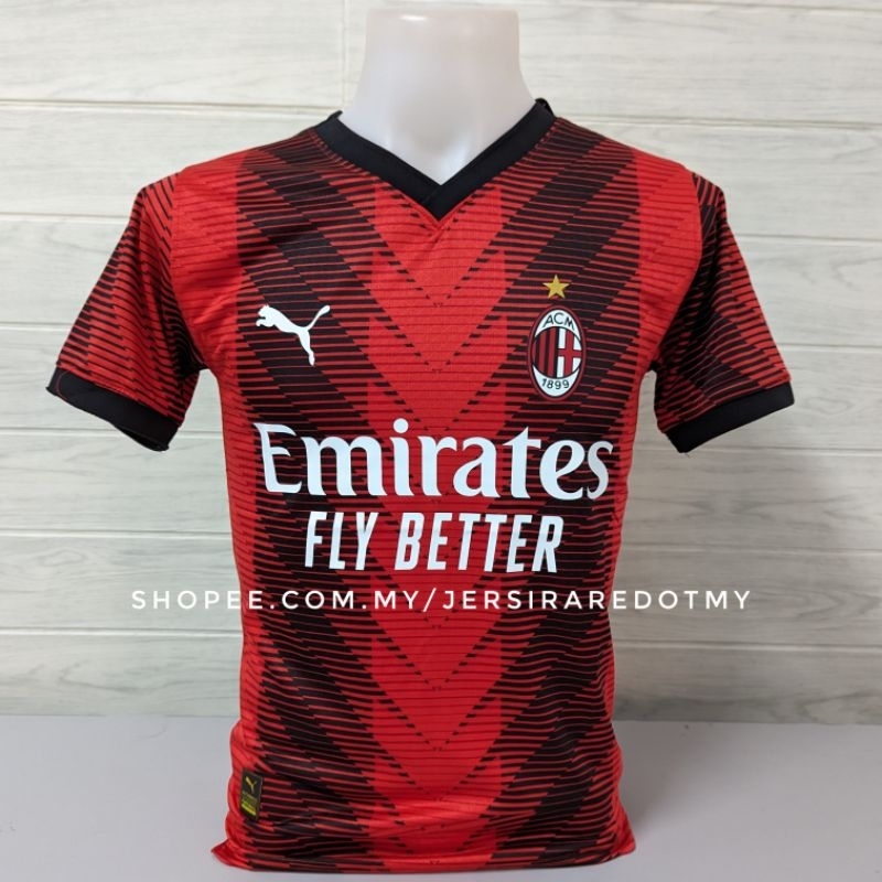 AC Milan Home Kit 23/24 Player Issue ( S - 2XL ) *Local Seller Ready Stock !!!*