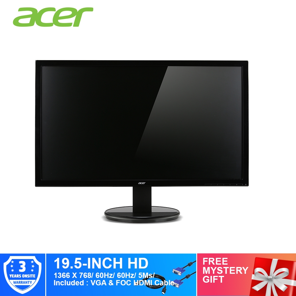 Acer 19.5-Inch K202HQL Abi Monitor HD 60Hz 5Ms UM.IX2SM.A03+Free HDMI Cable + Mystery Gift