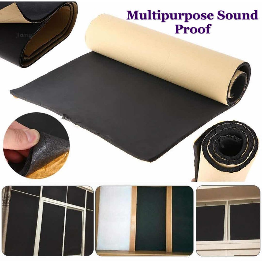 Acoustic Foam Anti Sound Proof Foam Panels Noise Dampening Studio Music Equipment Home Car Rubber Mat Carpet Black