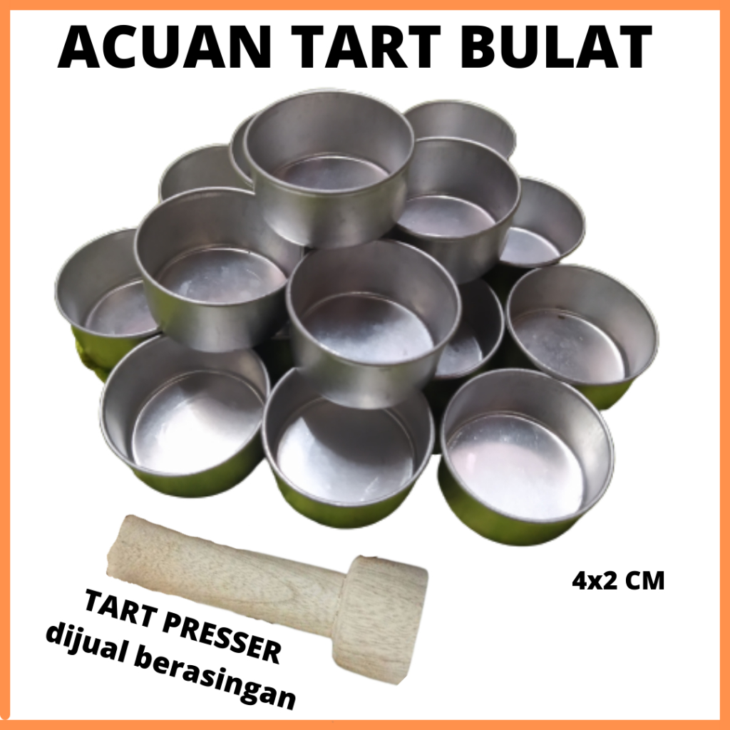 Acuan Tart Bulat Mini Egg pod Pastry Mould Crust Round Shell Mini Tartlet 4x2 cm