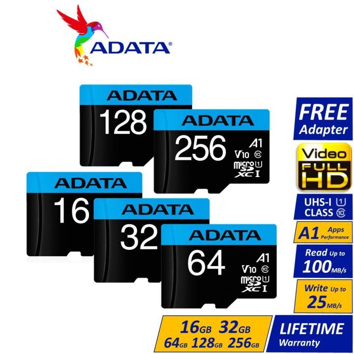 ADATA Premier microSDHC Card with Adapter UHS-I CLASS 10 MicroSD Memory Card (32GB/64GB/128GB/256GB)