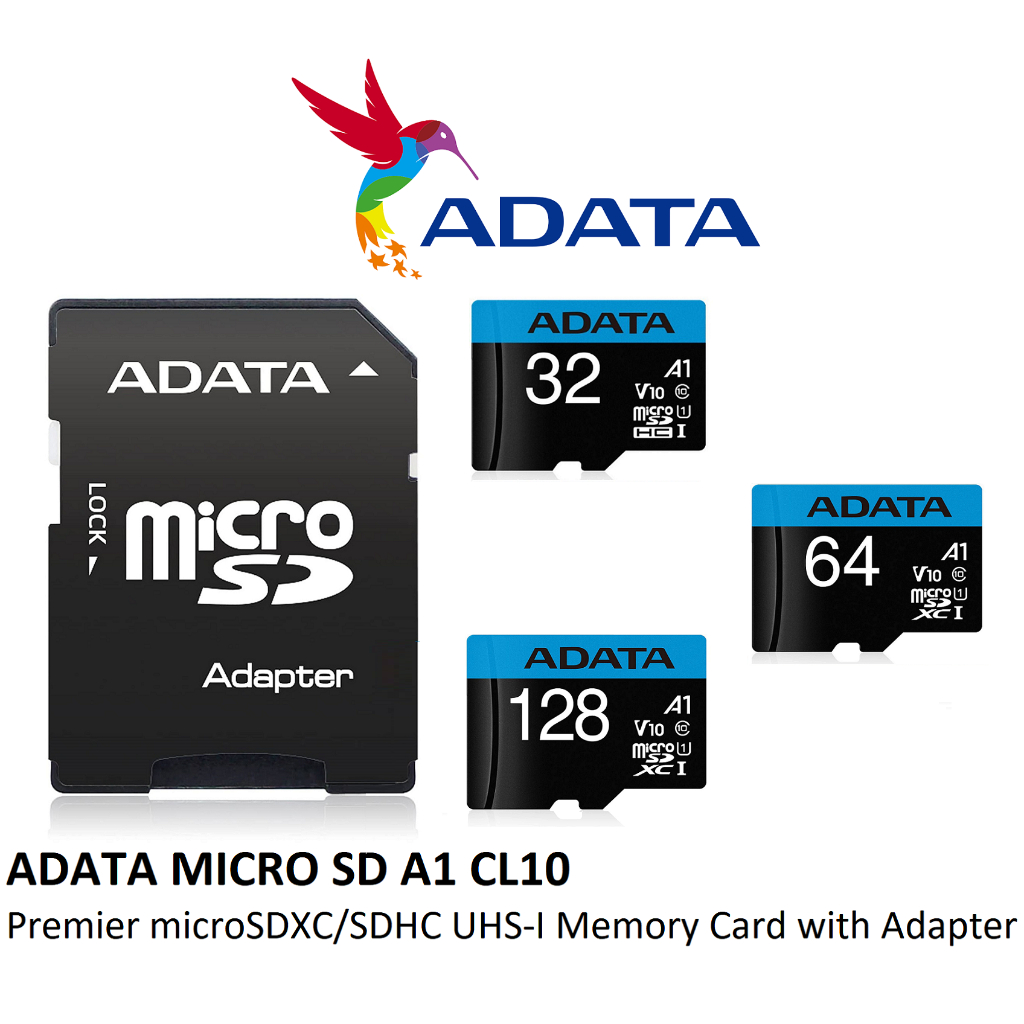 AData Premier microSDHC Memory Card with Adapter UHS Class 10 A1 V10 32GB 64GB 128GB 256GB micro sd card