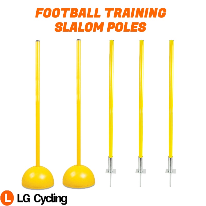 Agility Training Slalom Poles Set Soccer Rugby Training Equipment Spring Or Base Slalom Poles Bola Sepak Sport Equipment