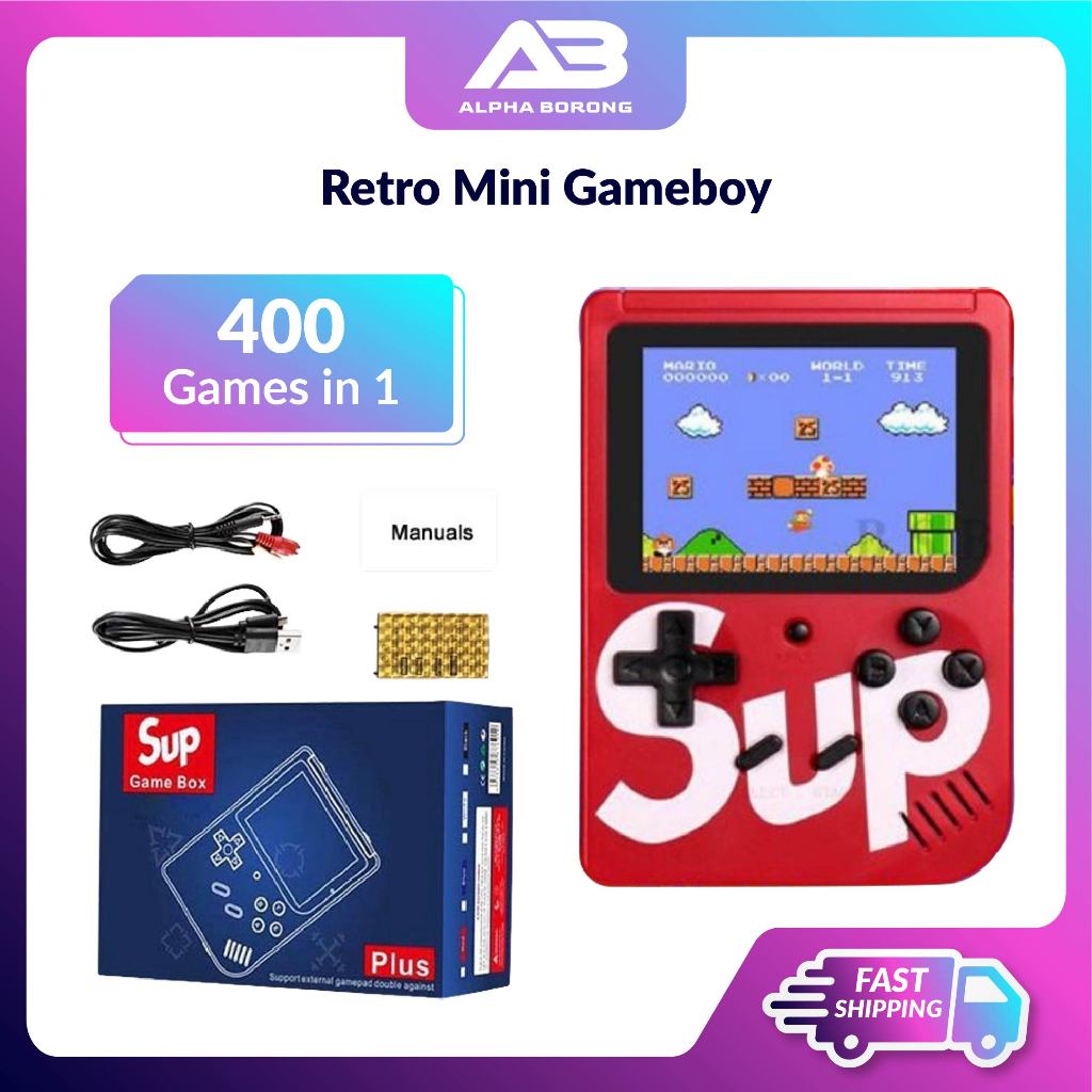 Alpha Borong B.S.B 400 Games Brand Retro Mini Gameboy Game Console Emulator Built-In