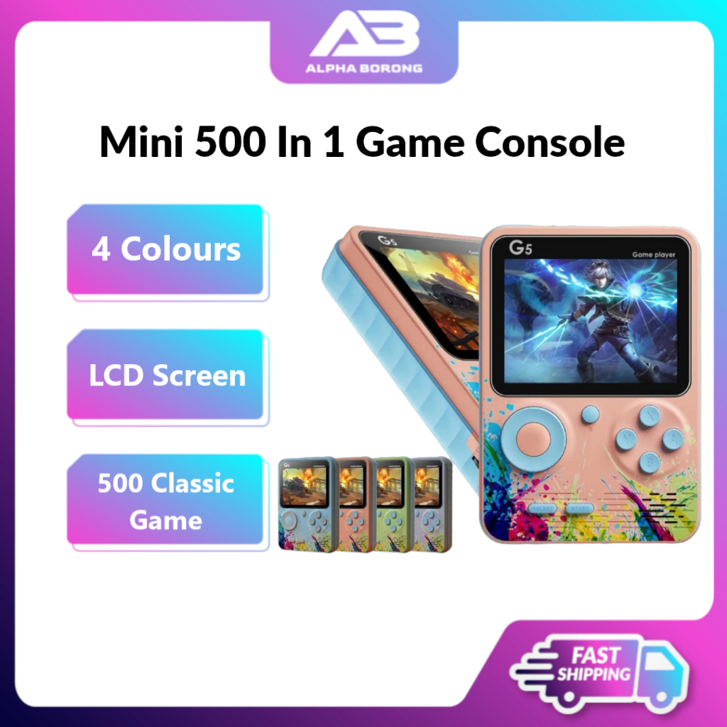 Alpha Borong Mini 500 in 1 Game Console Retro FC Handheld Gameboy Mini Game Machine Gaming Konsol permainan tangan