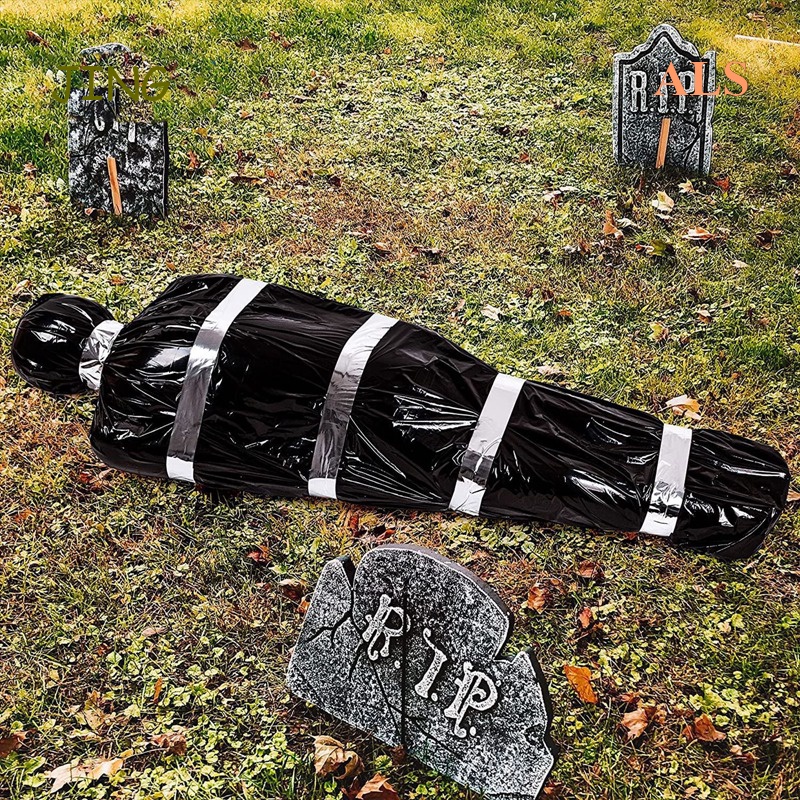 ALS Halloween Decorations Dead Victim Props - Scary Fake Corpse in Bag Hallowmas Outdoor Prop Creepy Haunted House Decor (Requires Assembly)