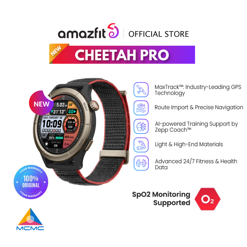 Amazfit Cheetah Pro Smart Watch for Men, Perfomance Smart Watch , Dual-Band & 6 Satellite Positioning , Super Light