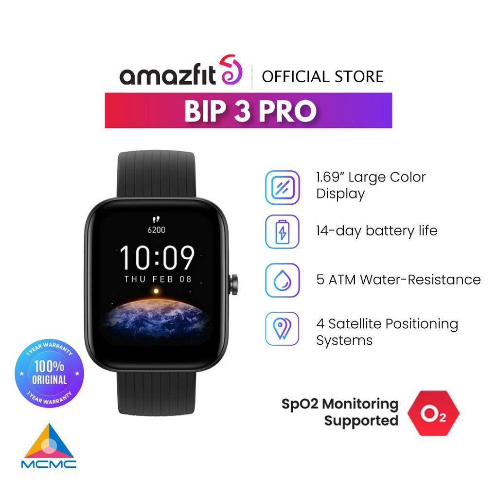 Amazfit Bip 3 Pro Smart Watch for Android iPhone, GPS, 4 Satellite Positioning Systems, 1.69" Color Display