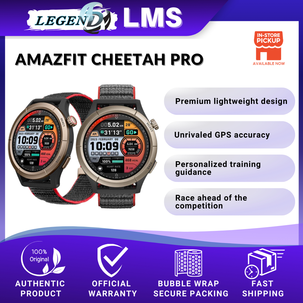 Amazfit Cheetah Pro Original Fitness Smartwatch Running Watch with Chat AI Coaching Sport Amazfit Malaysia Warranty