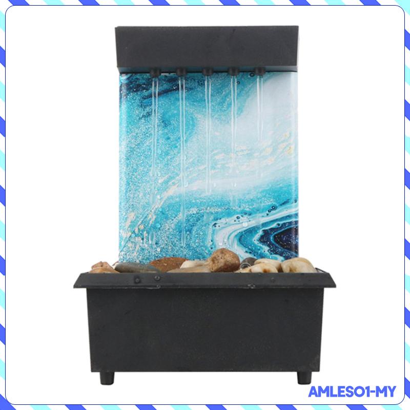 [AmlesoaeMY] Resin USB Indoor Water Fountain Garden Table Waterfall Home Sculpture Decor