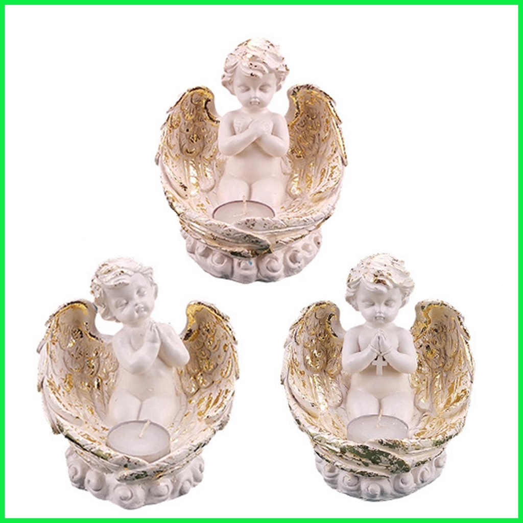 Angel Candle Holder Statue Guardian Angel Wings Tealight Candle Holder with Heat-shaped Wings Memorial Statue jiwm jiwmy